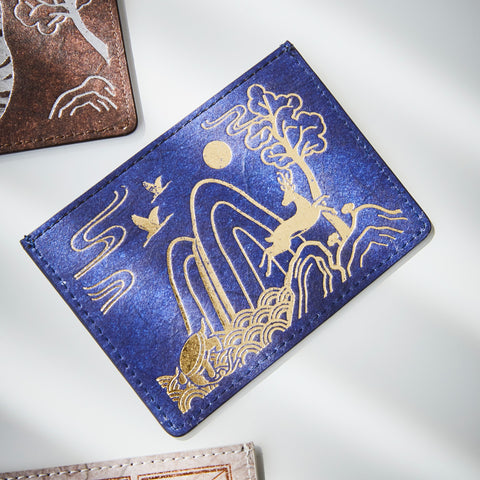 Hanji Leather Card Wallet (Ten Longevity Symbols)