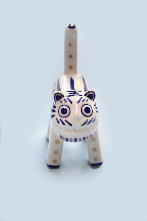 Blue and White Porcelain Tiger