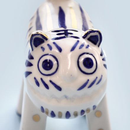 Blue and White Porcelain Tiger
