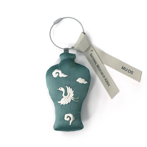 Goryeo Celadon Keyring (Vase with Cranes and Clouds)