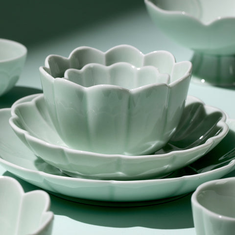 Celadon Dish (Flower Shape)