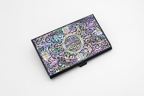 螺鈿細工名刺ケース（葉文様） 