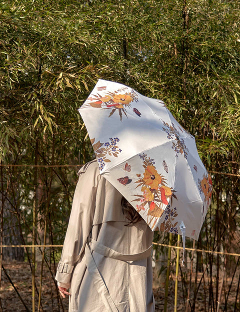 Parapluie (fleurs jaunes 'Nam Il-ho'_blanches)