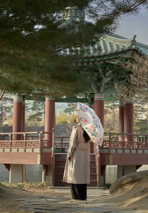 Umbrella('Baek Eun-bae' Butterflies and Flowers_pink)