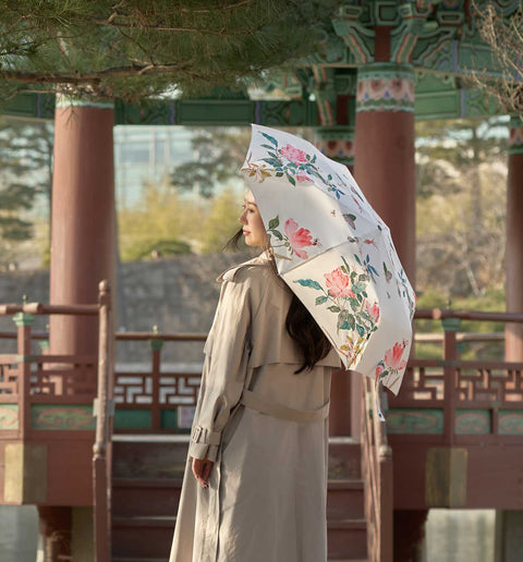 Umbrella('Baek Eun-bae' Butterflies and Flowers_pink)