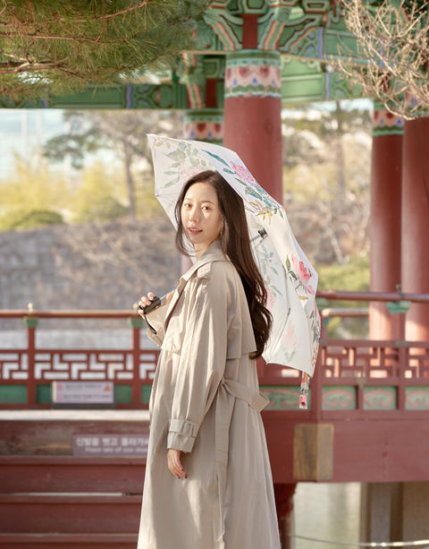 Parapluie (Papillons et fleurs « Baek Eun-bae »_rose)