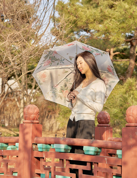 Parapluie (Papillons et fleurs « Baek Eun-bae »_rose)