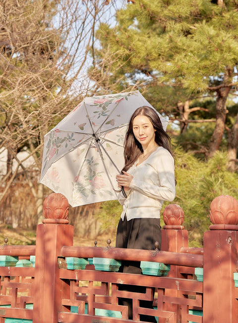 Umbrella('Baek Eun-bae' Butterflies and Flowers_pink)