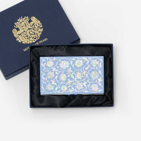 Mother of pearl Craft Business Card Case(peony vines)