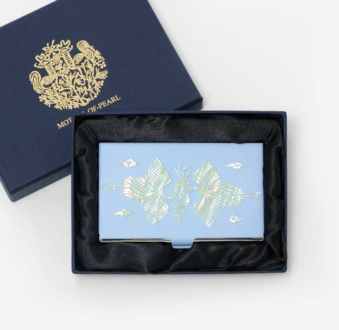 Mother of pearl Craft Business Card Case(twin crane)