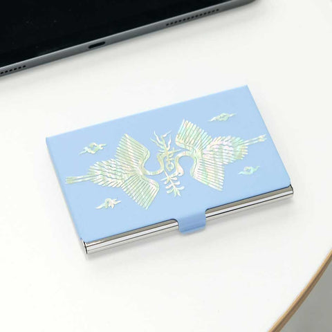 Mother of pearl Craft Business Card Case(twin crane)