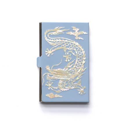 Mother of pearl Craft Business Card Case(Blue Dragon design from Uigwe)