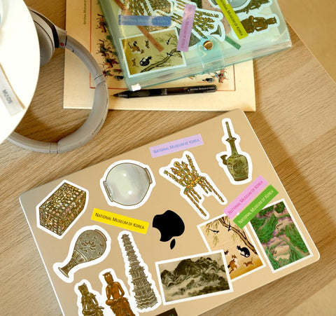 Sticker(Box with lotus scroll design)