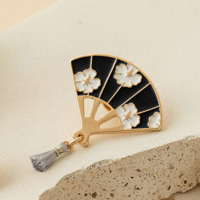 Badge (Mugunghwa Folding Fan, black)