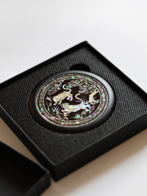 Hand Mirror (Mother of Pearl Tiger)
