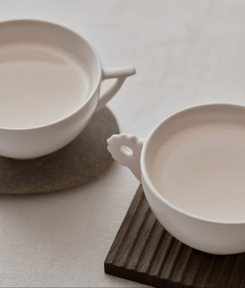 White Porcelain Cup Set(2 pcs)