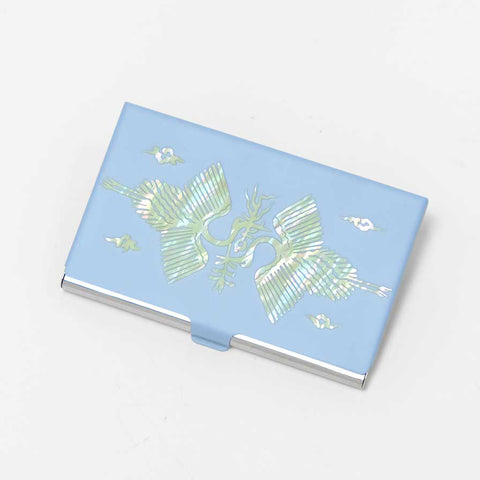 Mother of pearl Craft Business Card Case(twin crane)