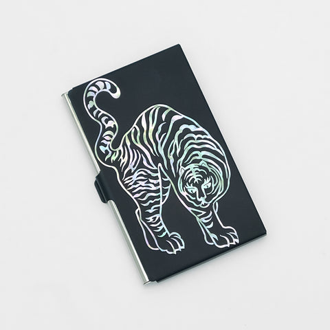 Mother of pearl Craft Business Card Case(tiger)