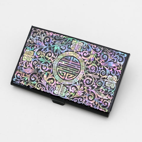 Mother of pearl Craft Business Card Case(foliage scrolls)