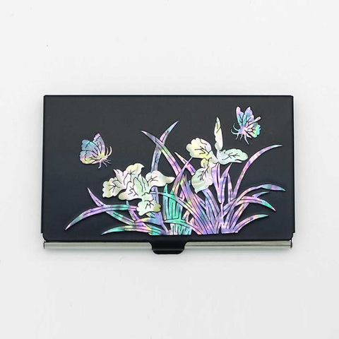 Mother of pearl Craft Business Card Case(orchid)