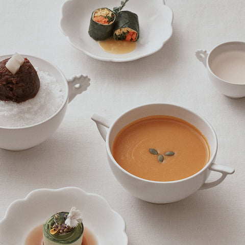 White Porcelain Yogurt Bowl (A)