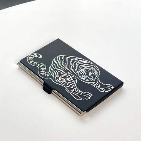 Mother of pearl Craft Business Card Case(tiger)